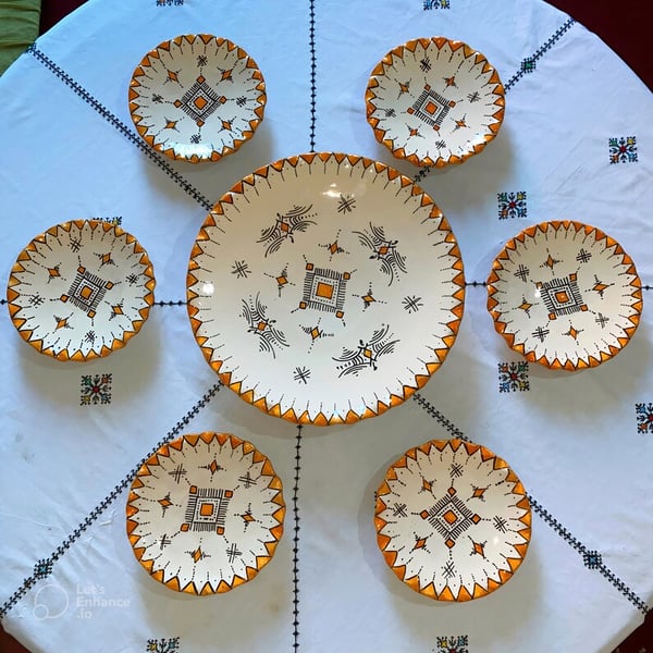 Vintage Hand-Painted Ceramic Dinnerware Set